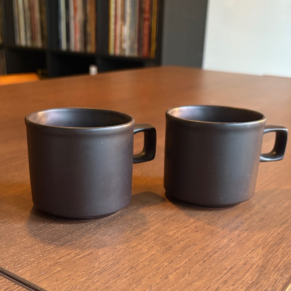 DOVERSTONE - MCM Vintage Matte Brown Ceramic Coffee Mugs (Set of 2)